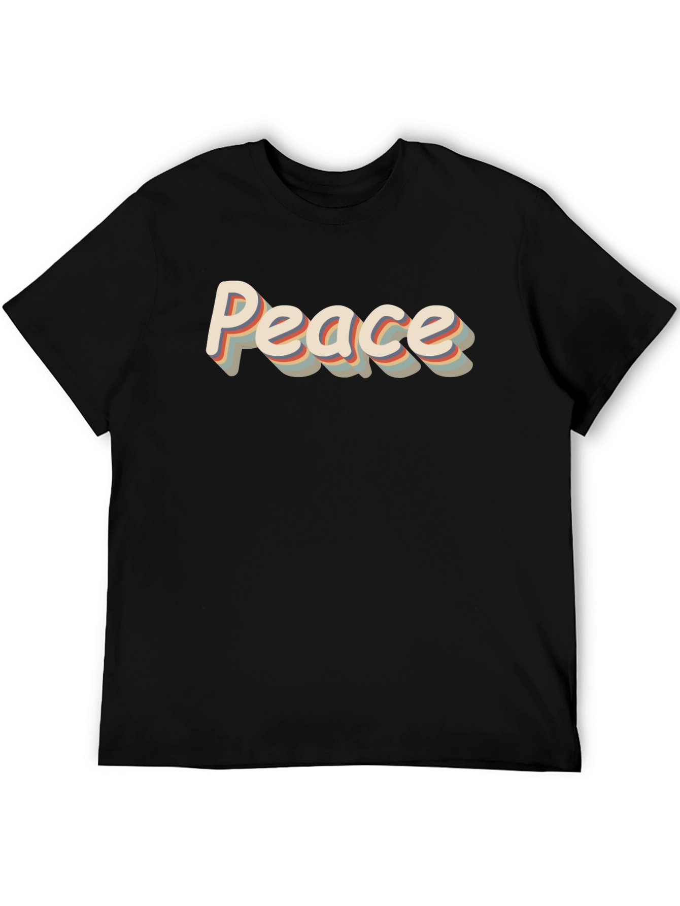 Retro Peace Graphic Tee - Mens Black T-Shirt
