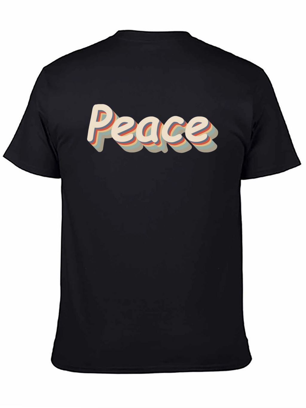 Retro Peace Graphic Tee - Mens Black T-Shirt