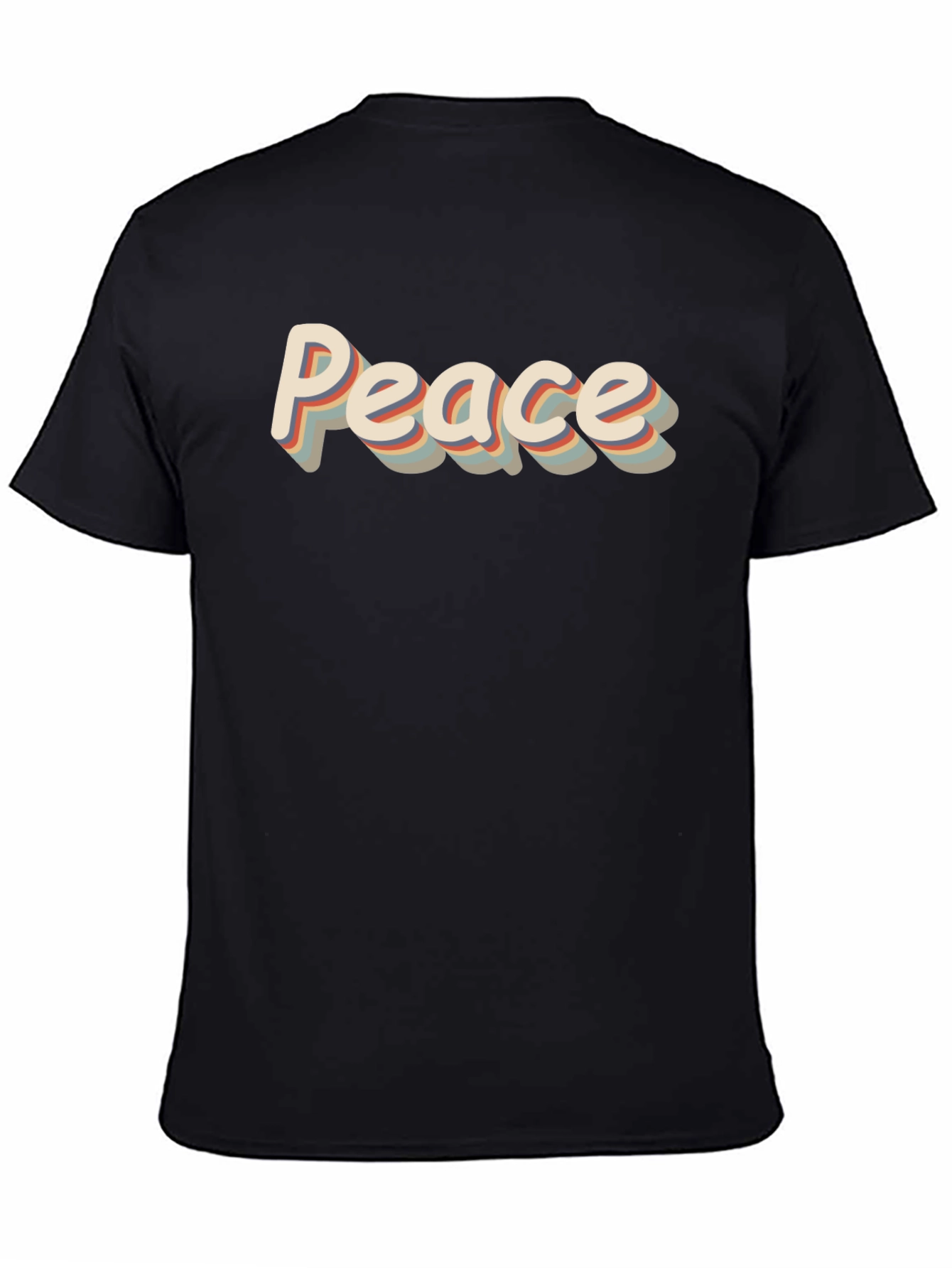 Retro Peace Graphic Tee - Mens Black T-Shirt