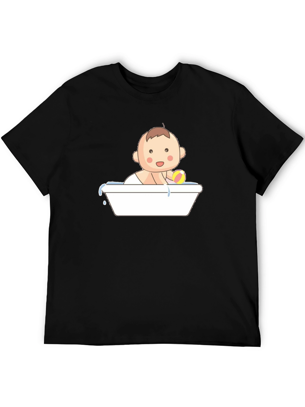 Baby in Tub Graphic Tee - Black Cotton T-Shirt