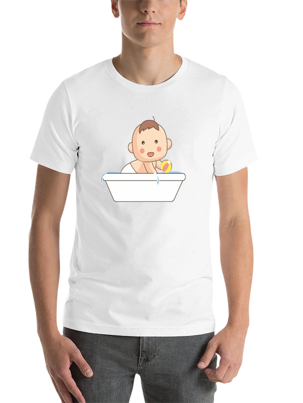 Baby in Tub Graphic Tee - Black Cotton T-Shirt