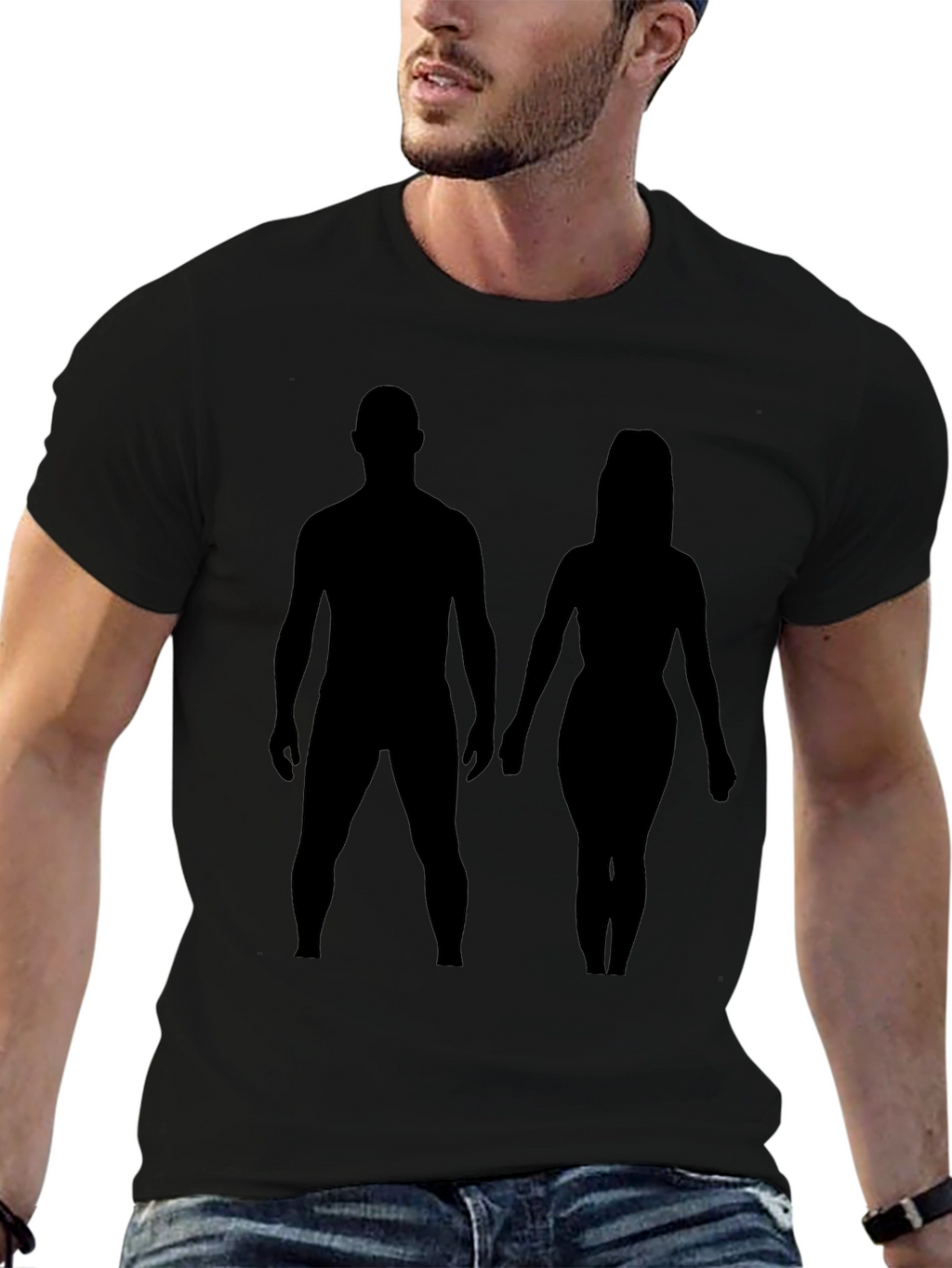 Silhouette Couple Black Tee