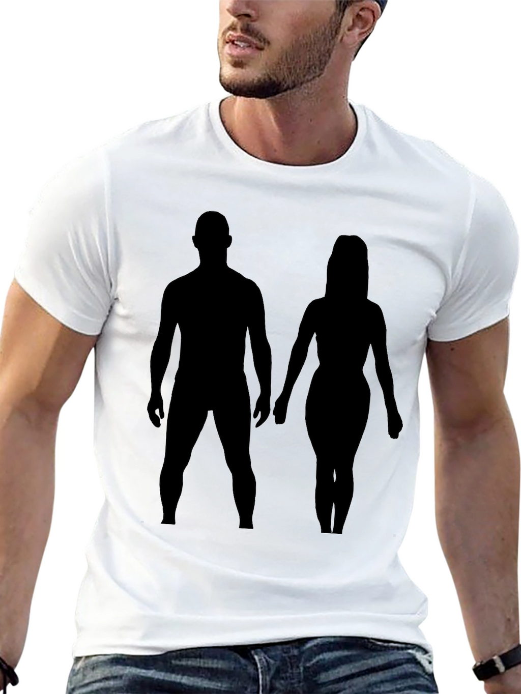 Silhouette Couple Black Tee