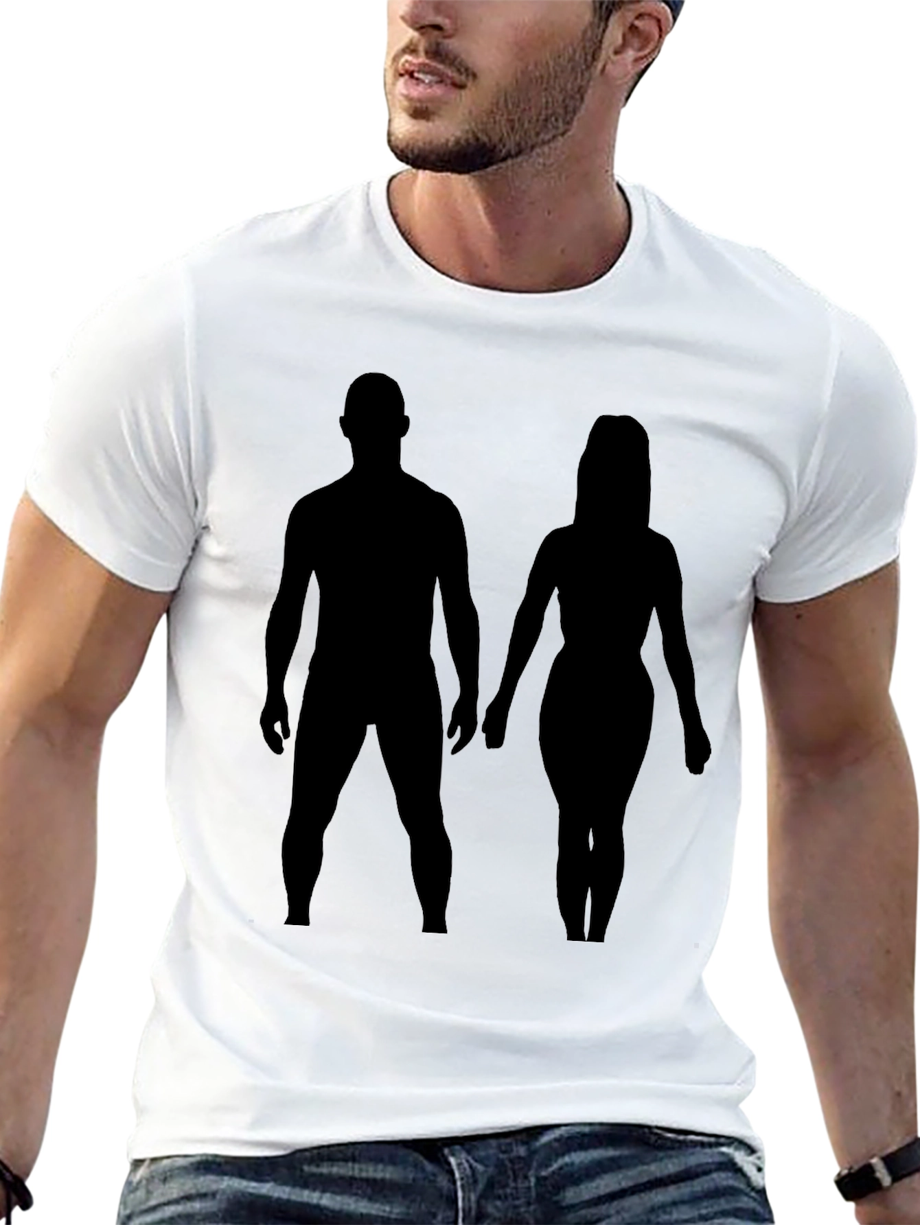 Silhouette Couple Black Tee