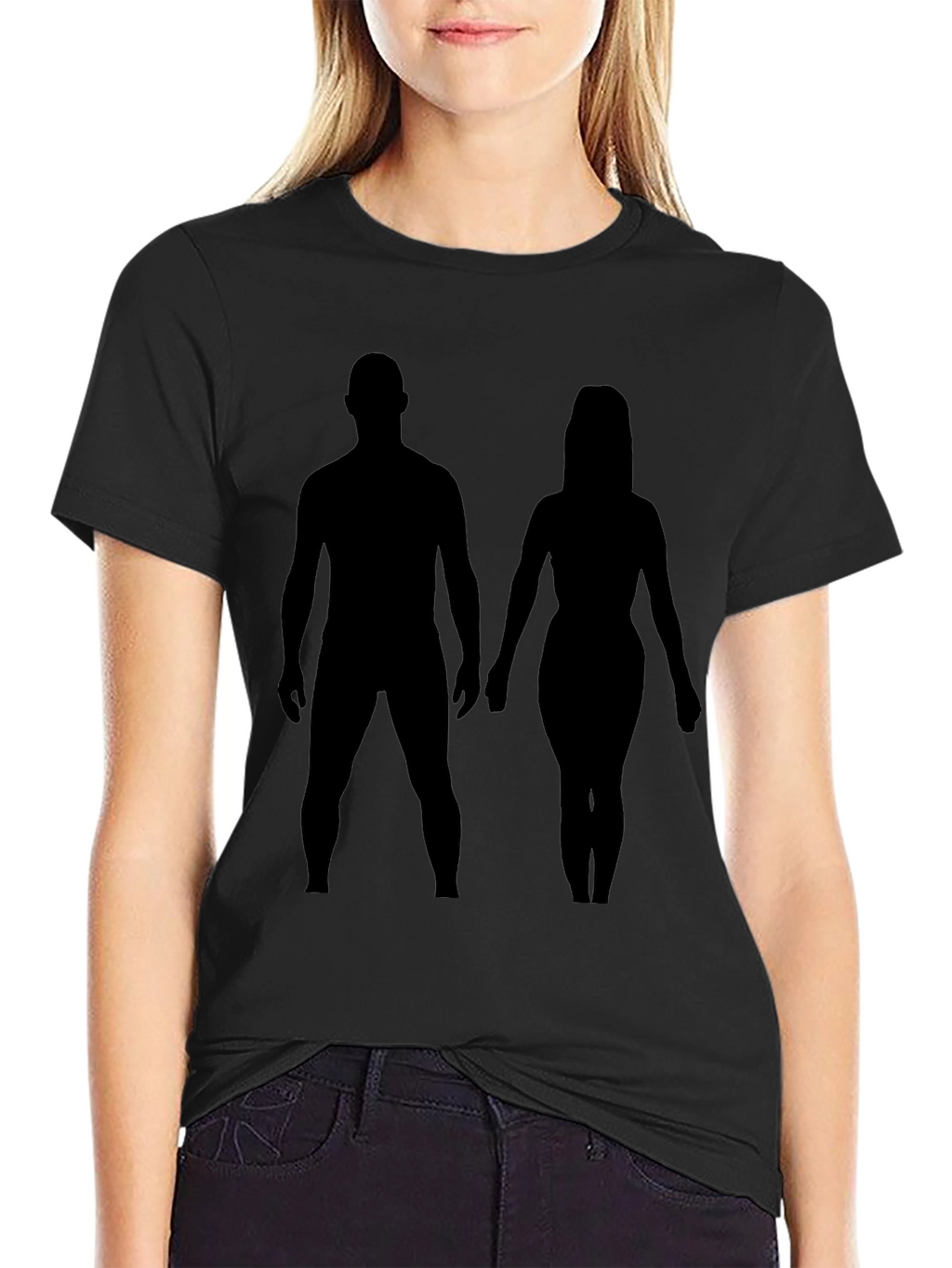 Silhouette Couple Black Tee