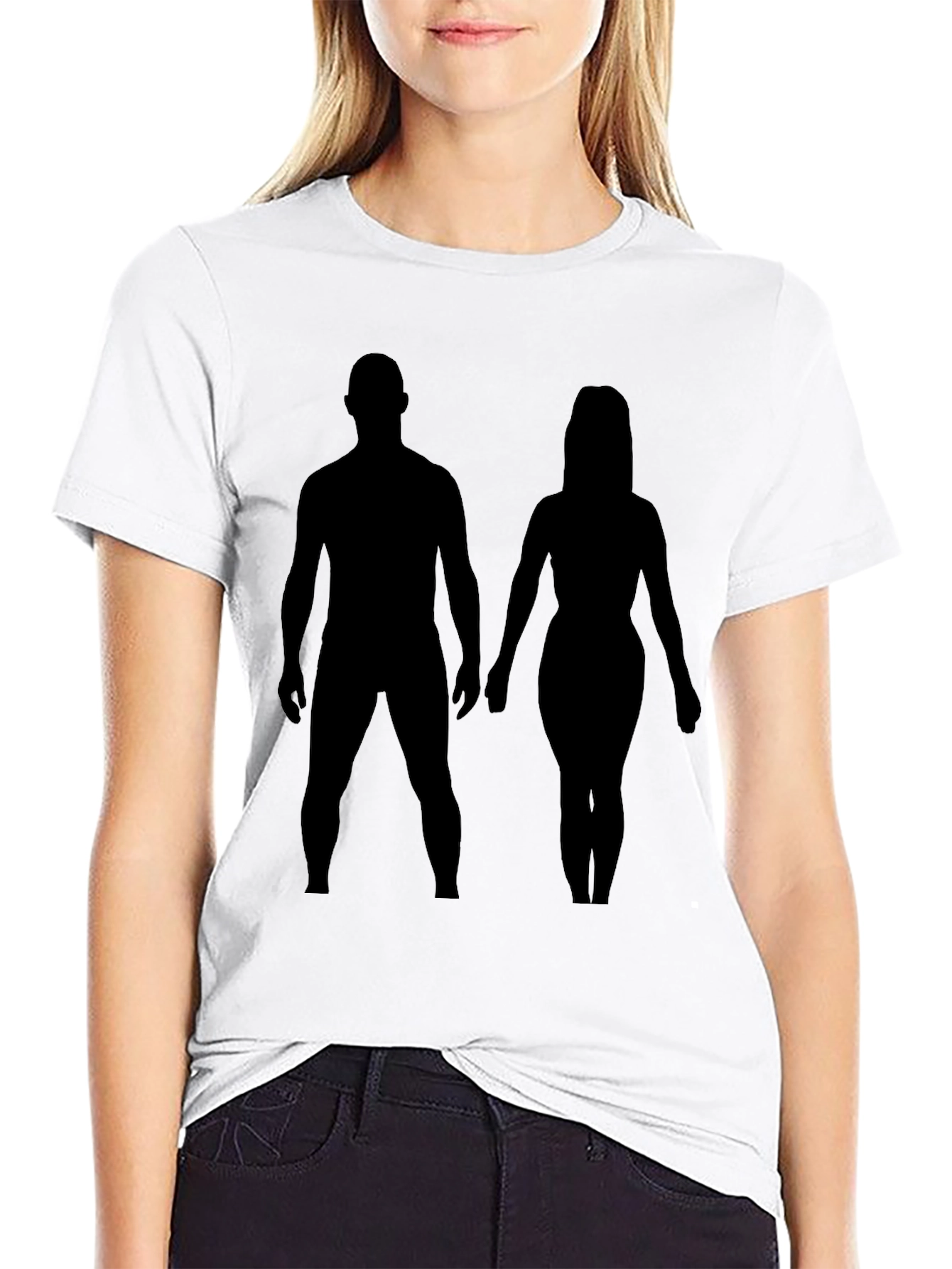 Silhouette Couple Black Tee