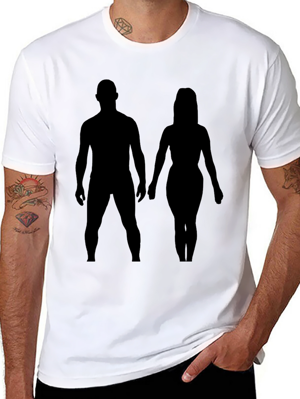 Silhouette Couple Black Tee