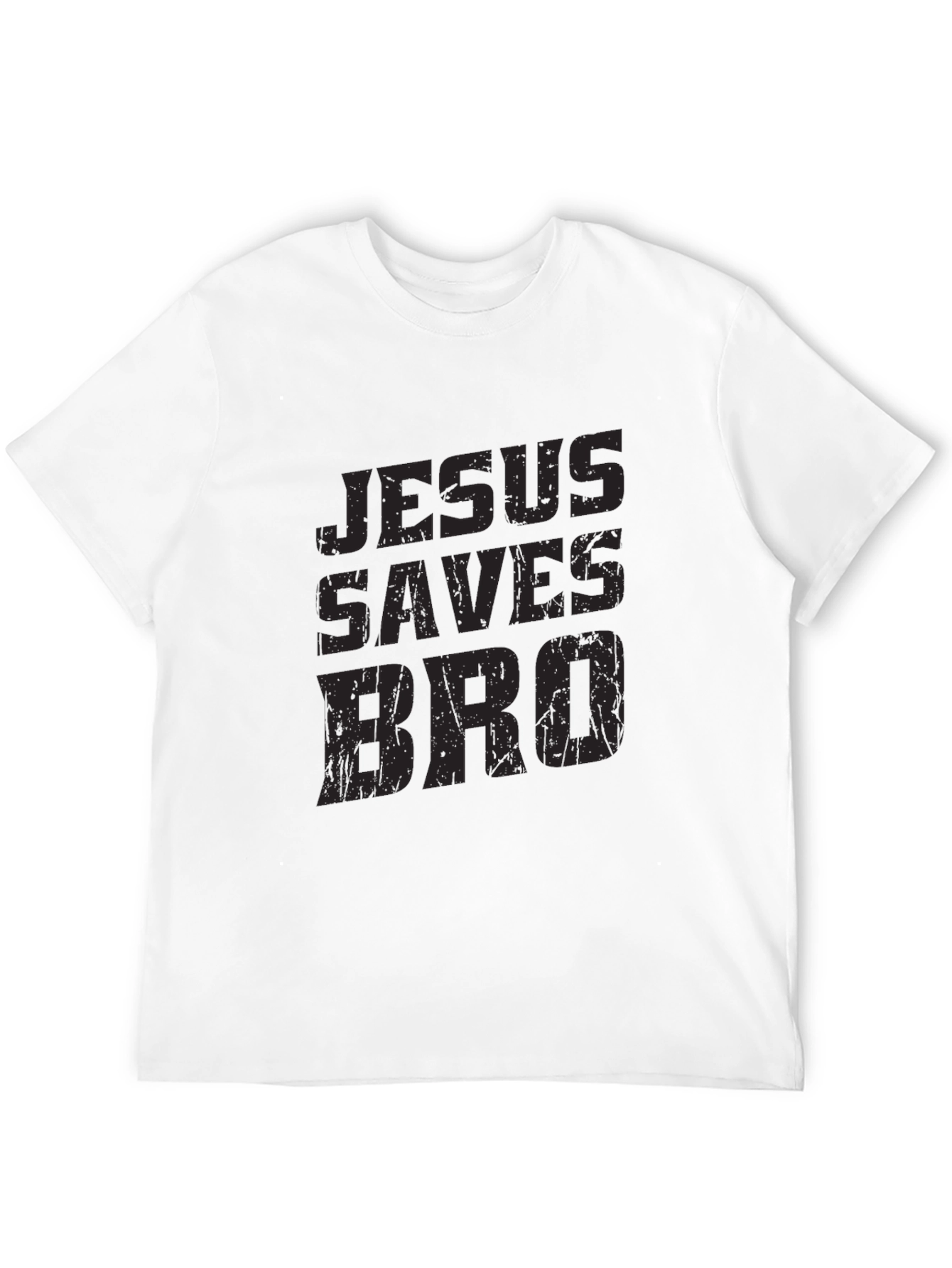 Jesus Saves Bro Black Graphic T-Shirt
