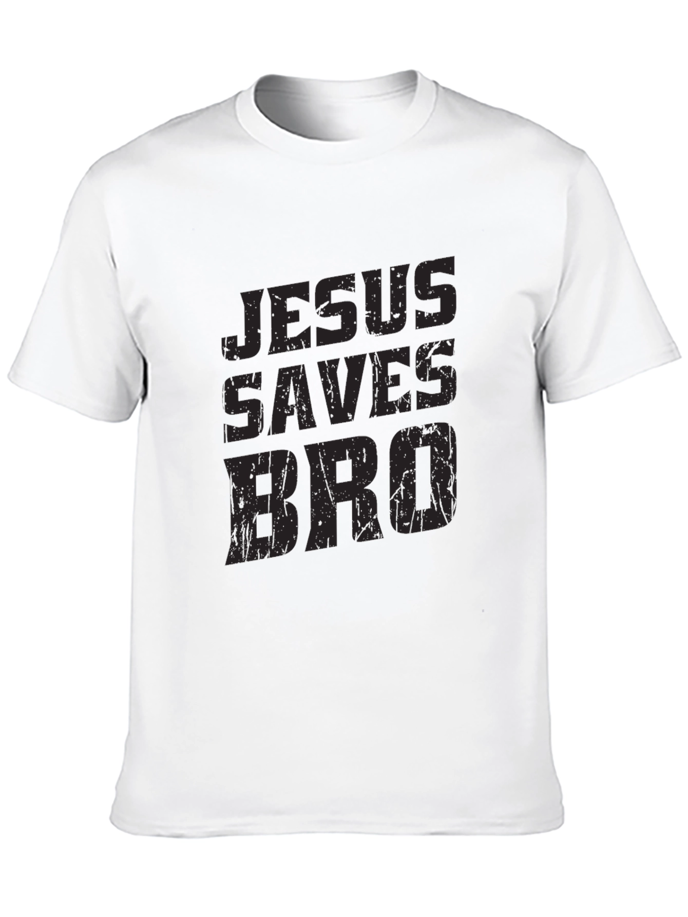 Jesus Saves Bro Black Graphic T-Shirt