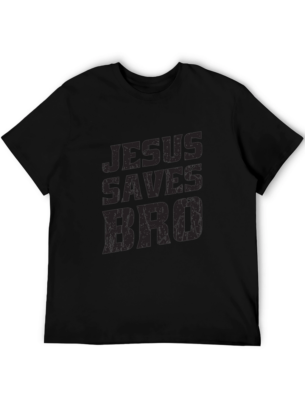 Jesus Saves Bro Black Graphic T-Shirt