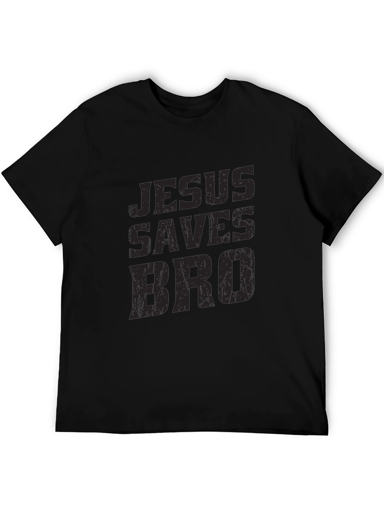 Jesus Saves Bro Black Graphic T-Shirt