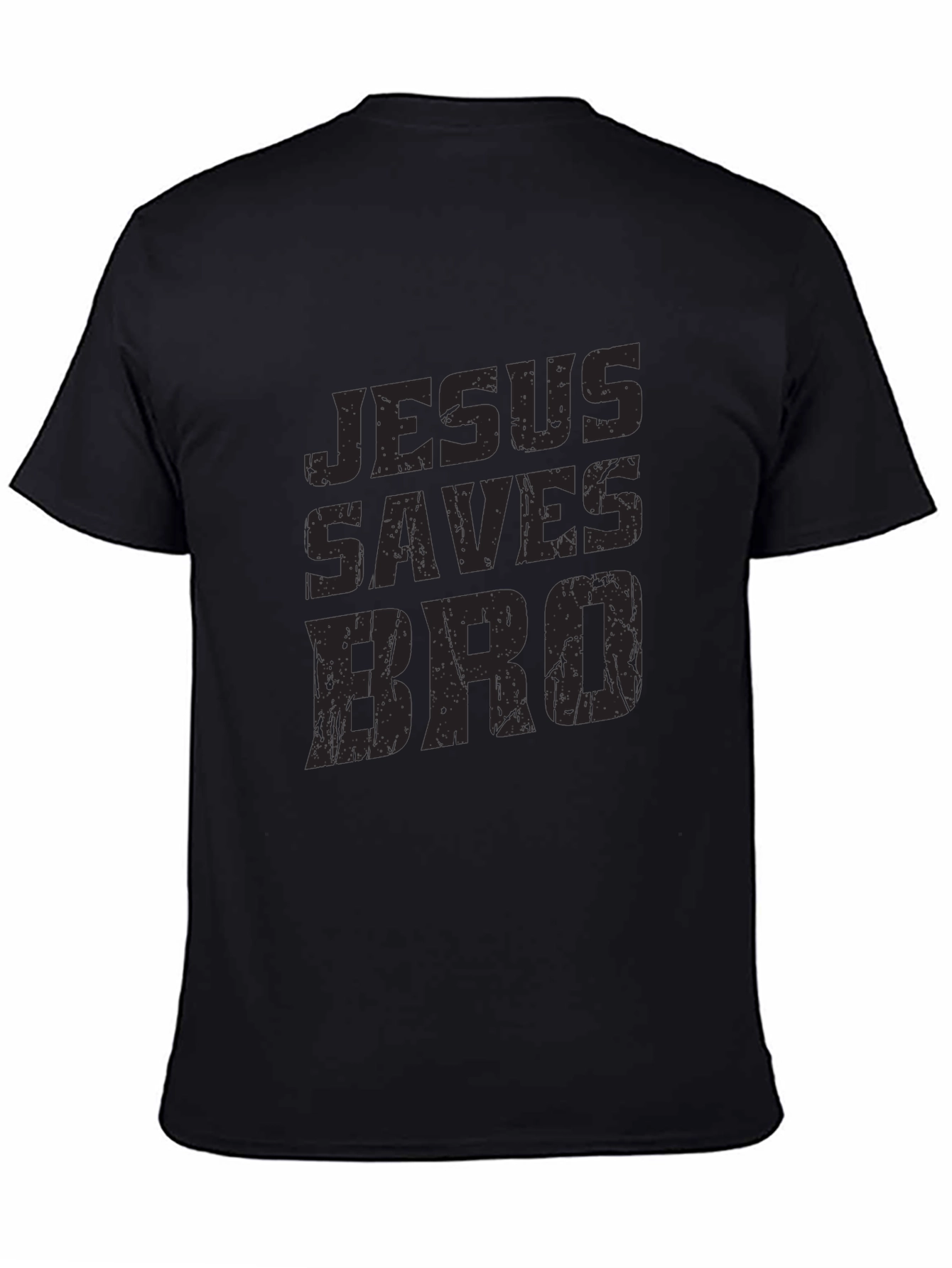 Jesus Saves Bro Black Graphic T-Shirt