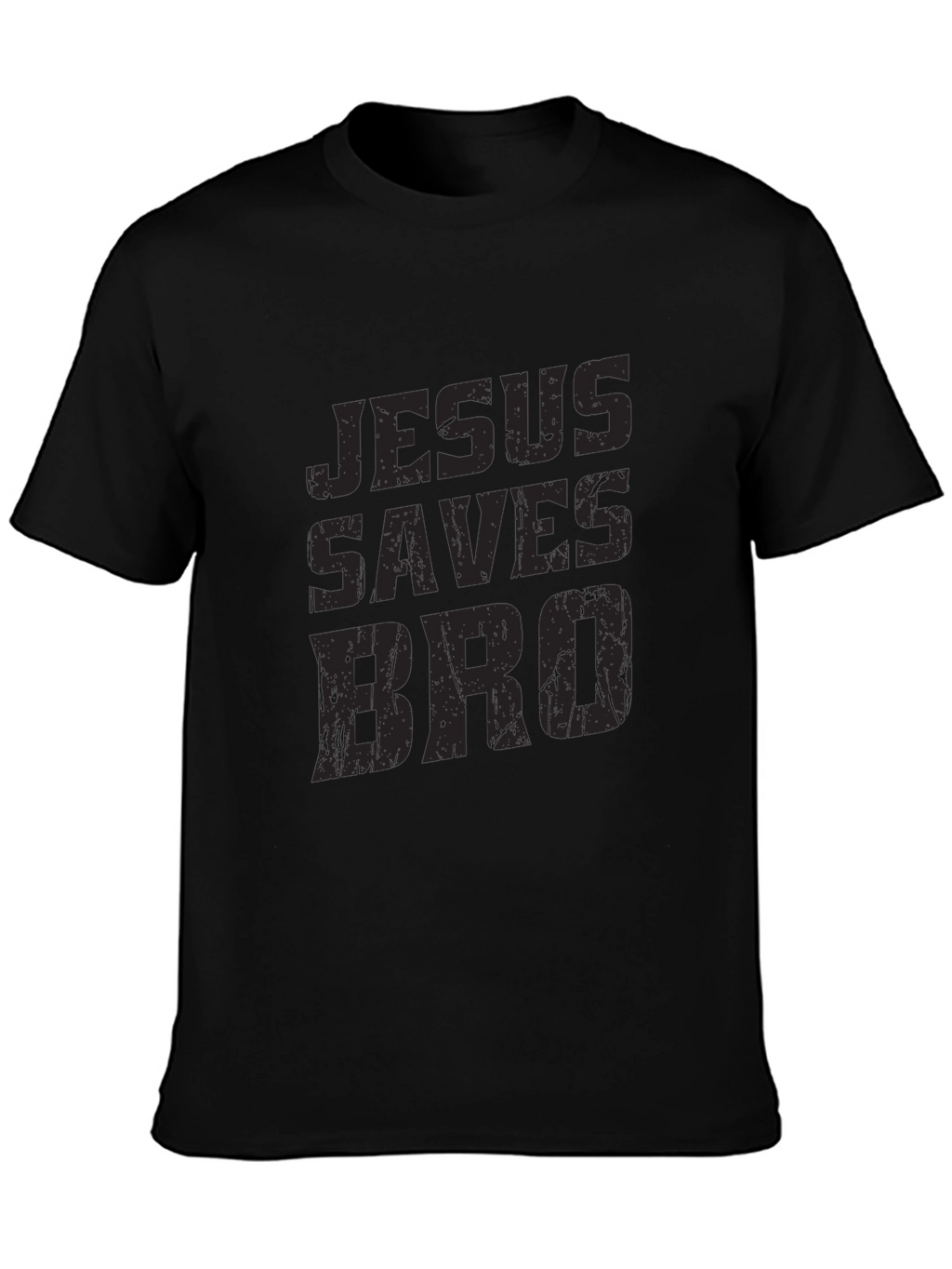 Jesus Saves Bro Black Graphic T-Shirt