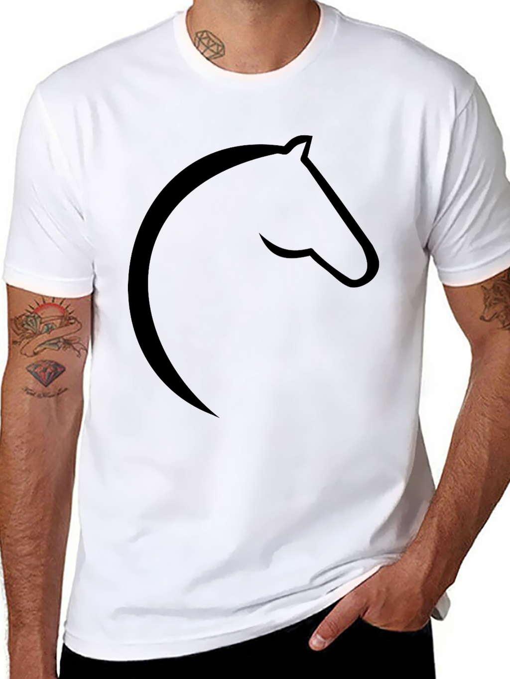 Horse Head Graphic Black Tee