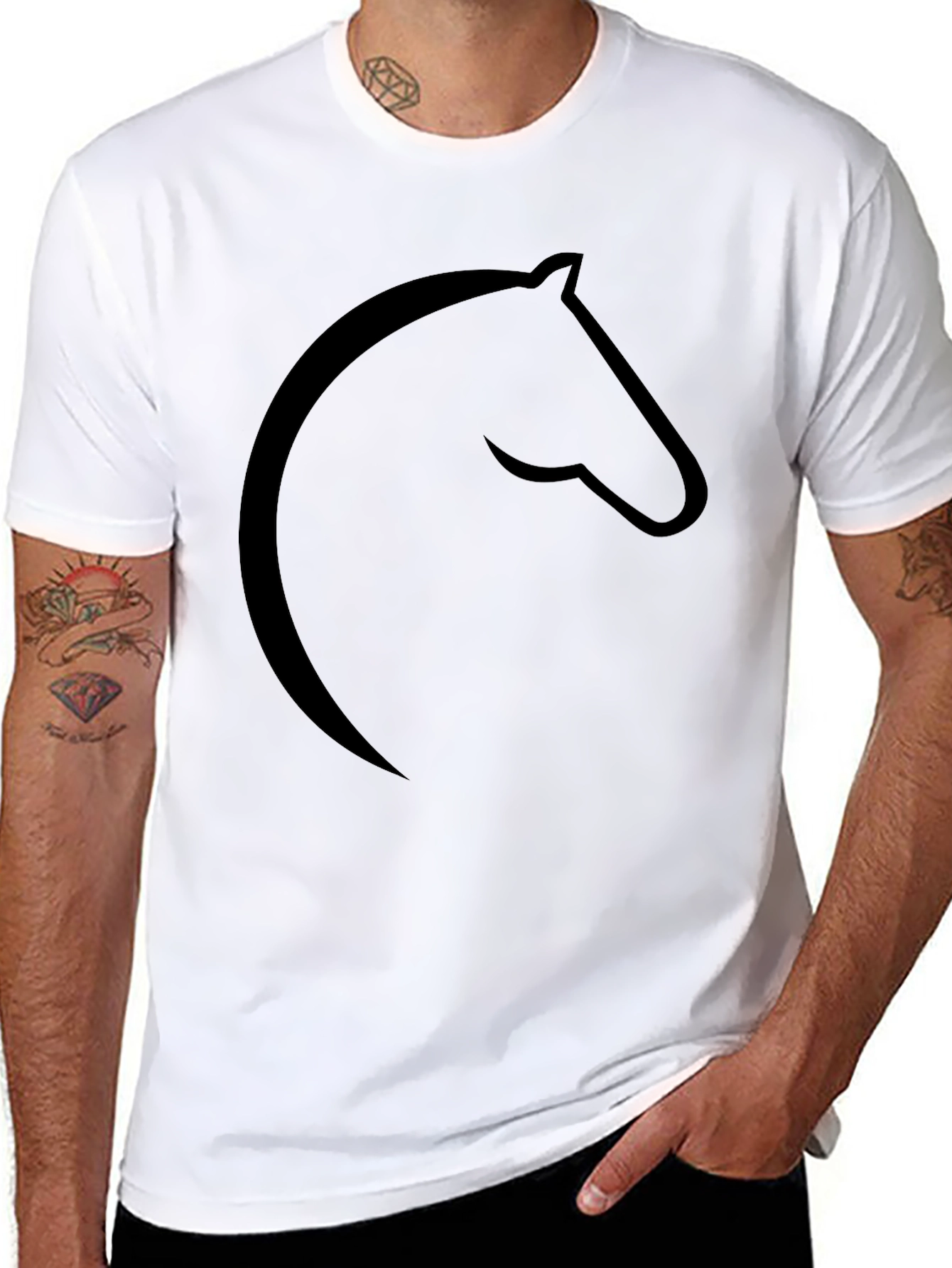 Horse Head Graphic Black Tee