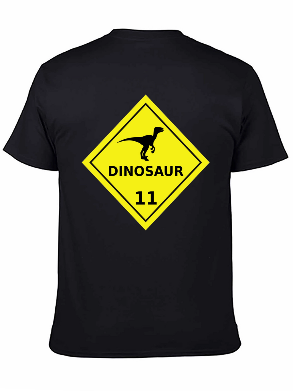 Dinosaur 11 Graphic Tee - Black Cotton T-Shirt