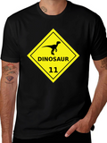 Dinosaur 11 Graphic Tee - Black Cotton T-Shirt