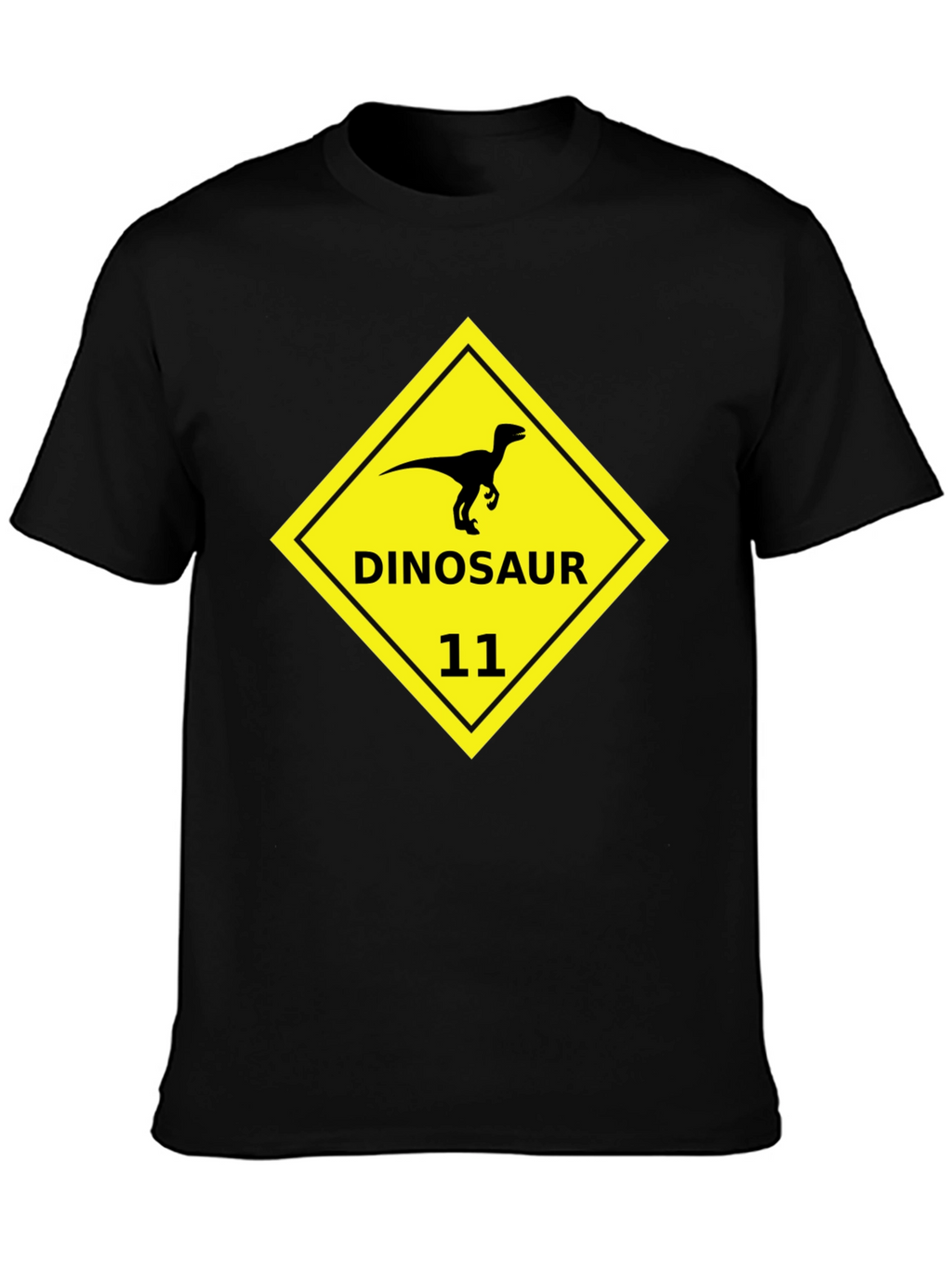 Dinosaur 11 Graphic Tee - Black Cotton T-Shirt