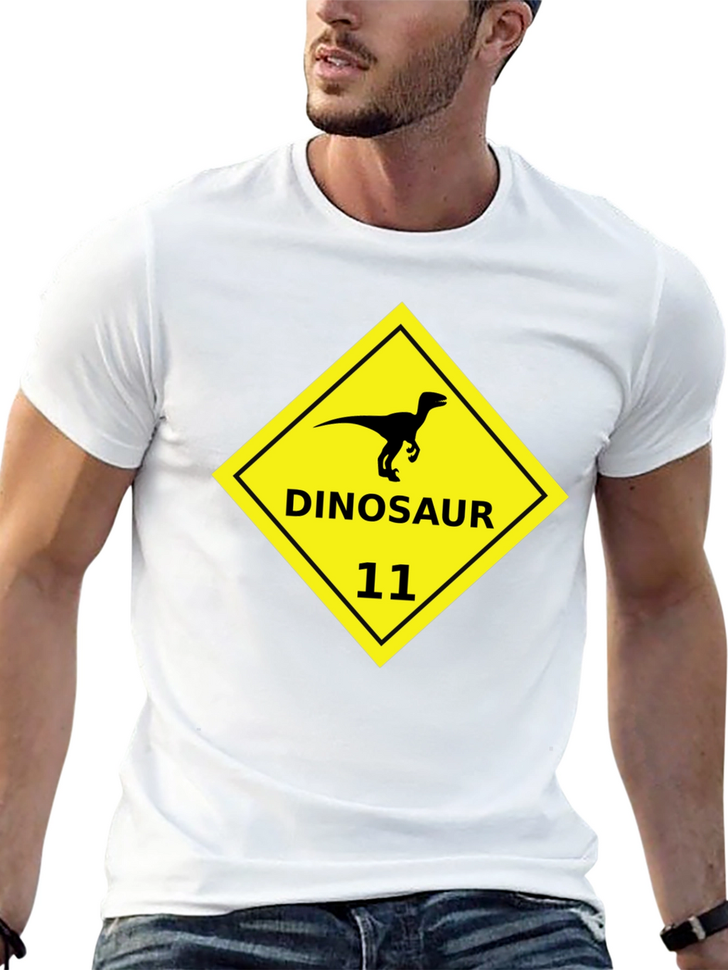 Dinosaur 11 Graphic Tee - Black Cotton T-Shirt