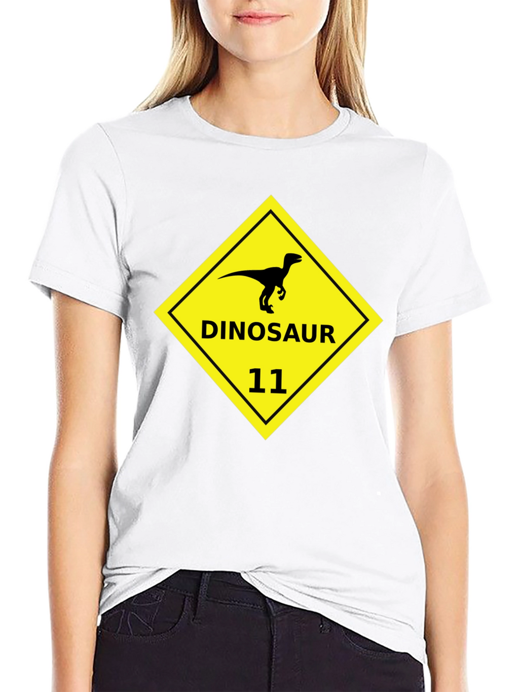 Dinosaur 11 Graphic Tee - Black Cotton T-Shirt