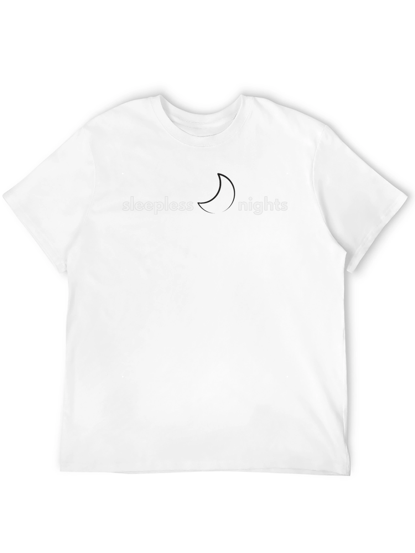 Sleepless Nights Graphic Tee - Black Cotton Comfort