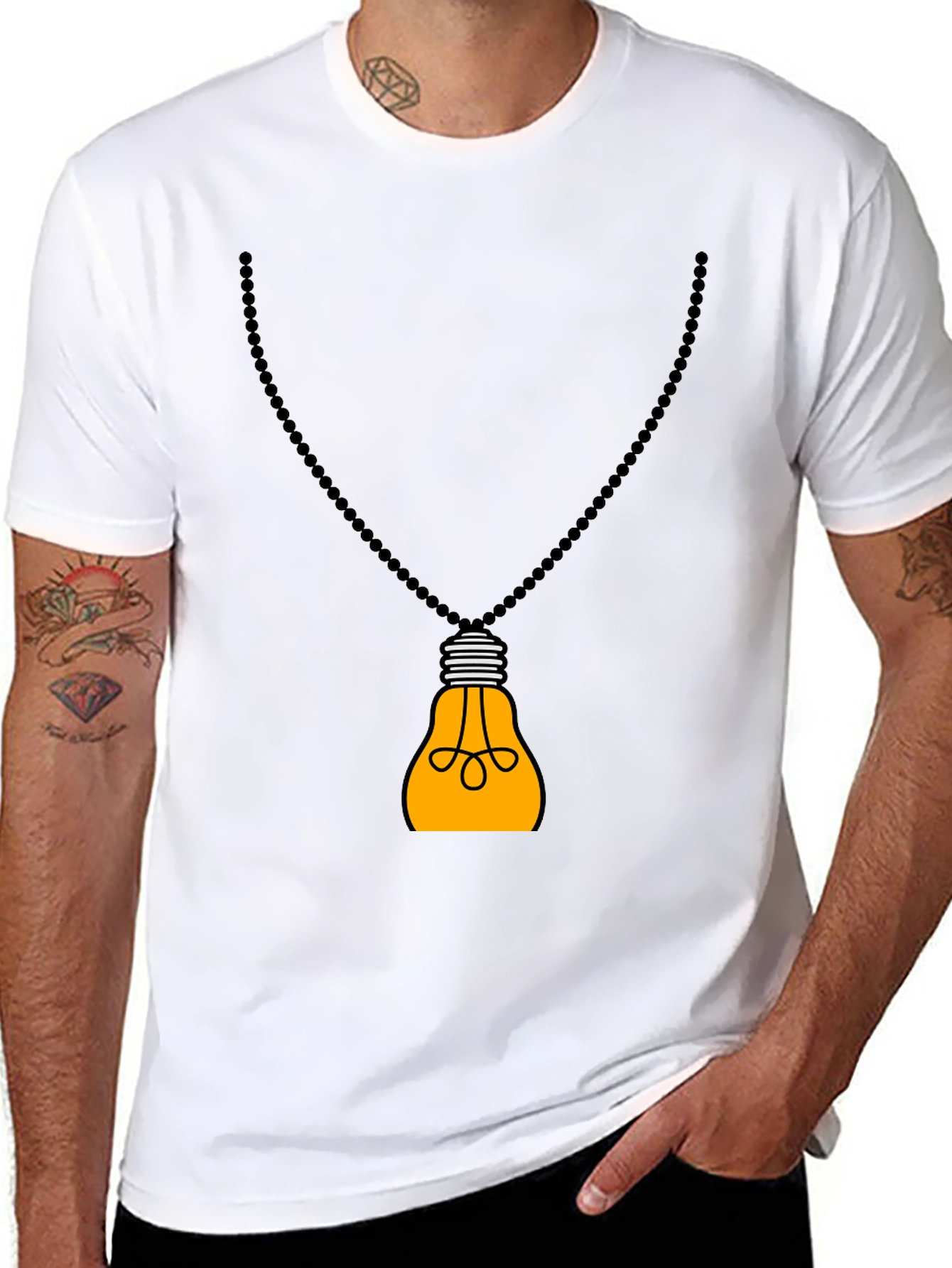 Idea Bulb Pendant Black T-Shirt
