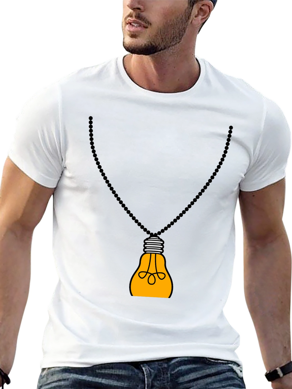Idea Bulb Pendant Black T-Shirt