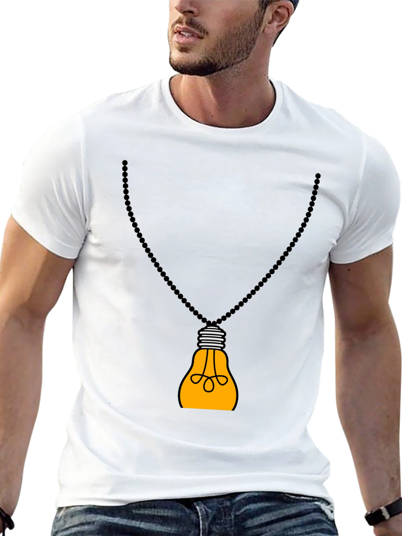 Idea Bulb Pendant Black T-Shirt