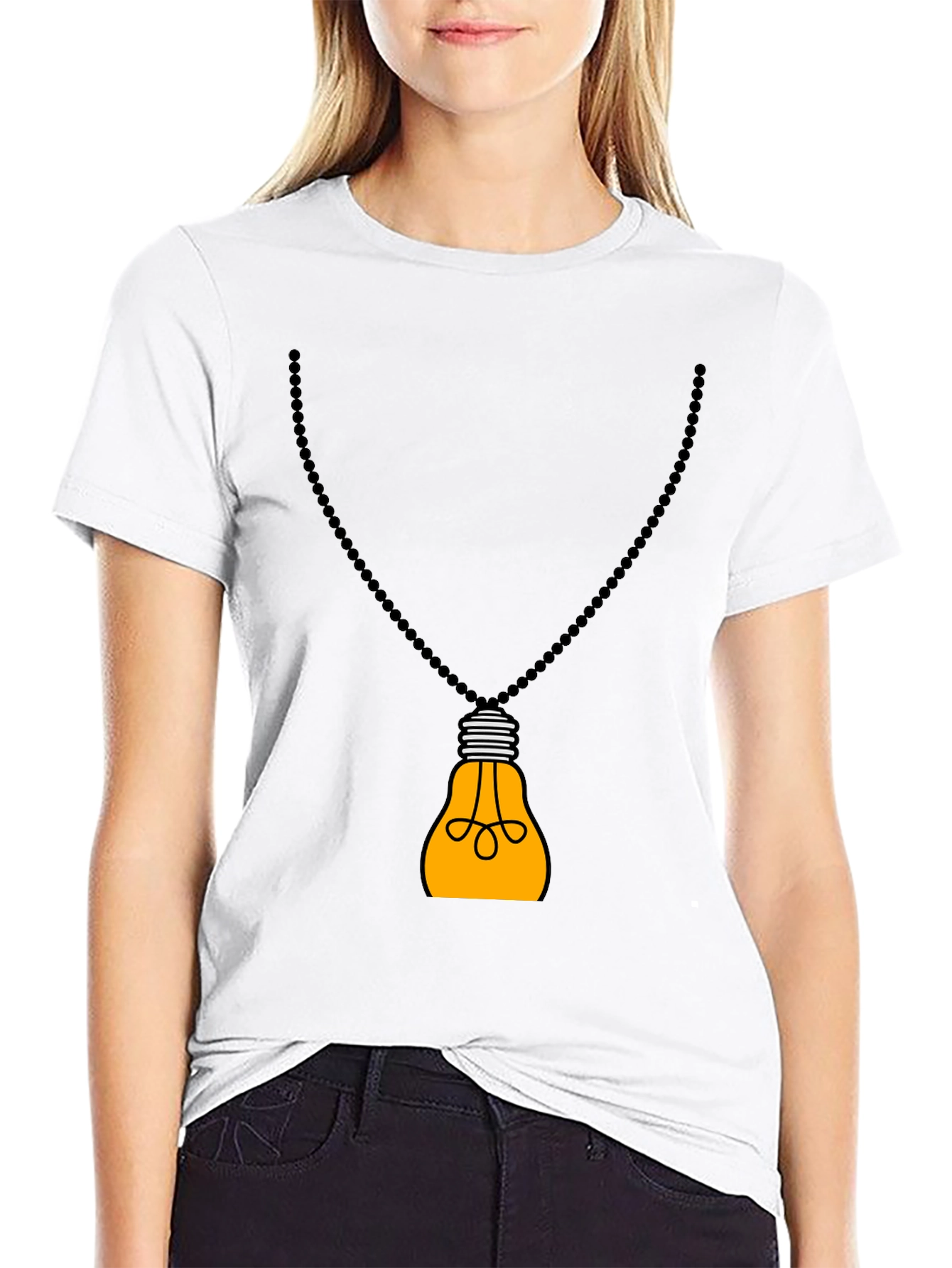 Idea Bulb Pendant Black T-Shirt