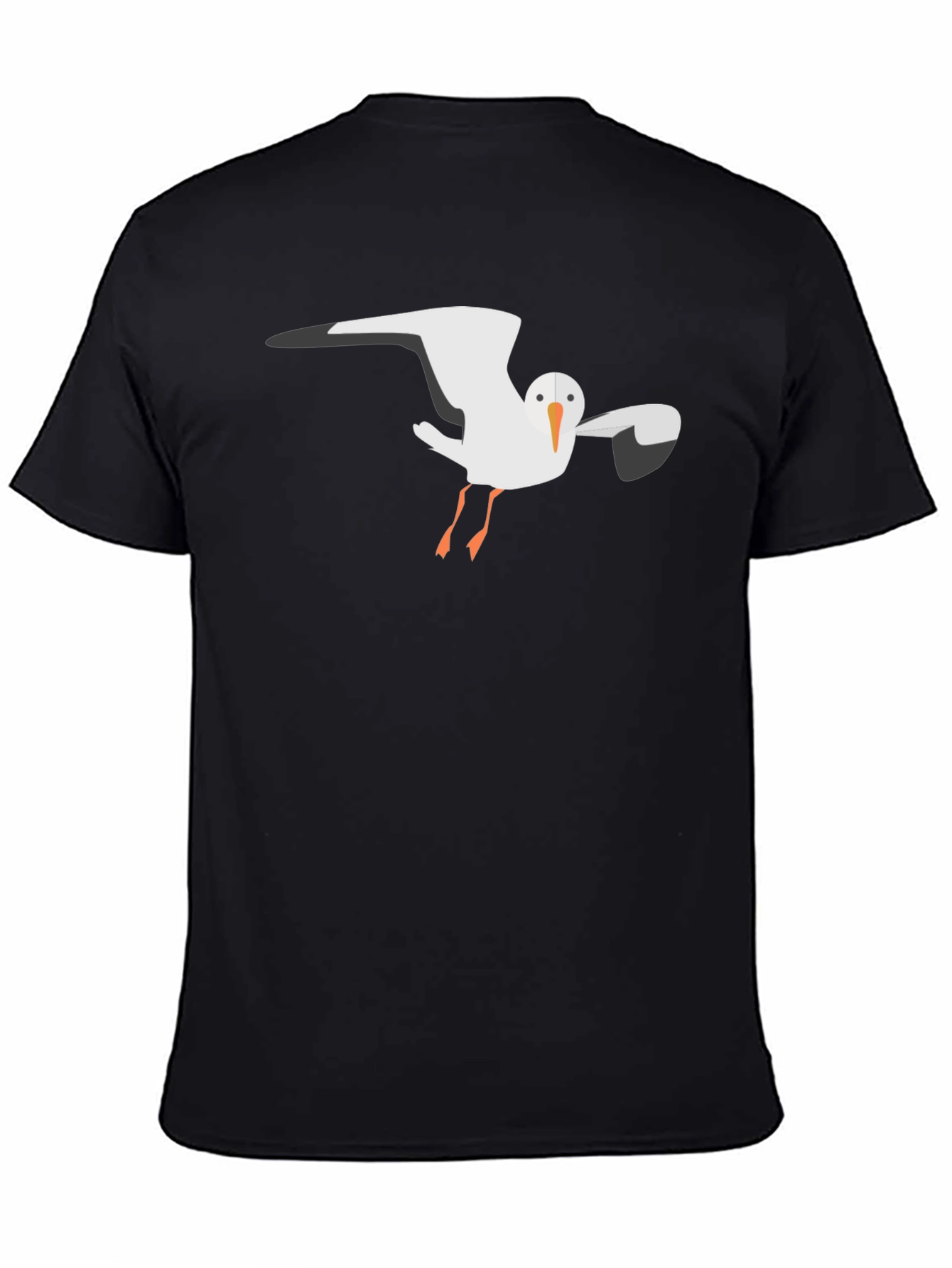 Seagull Graphic Tee - Black Casual T-Shirt