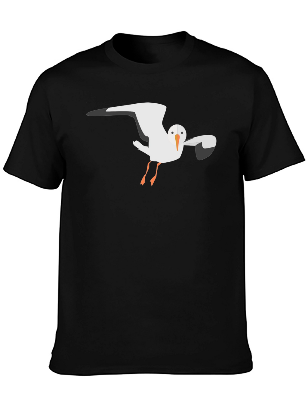 Seagull Graphic Tee - Black Casual T-Shirt