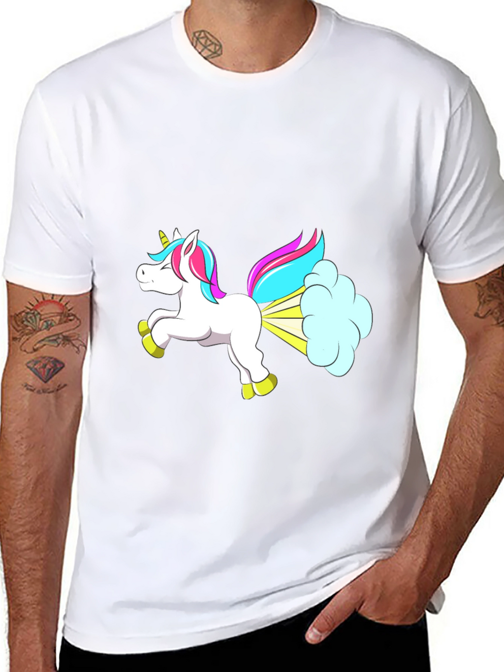 Funny Unicorn Farting Graphic T-Shirt