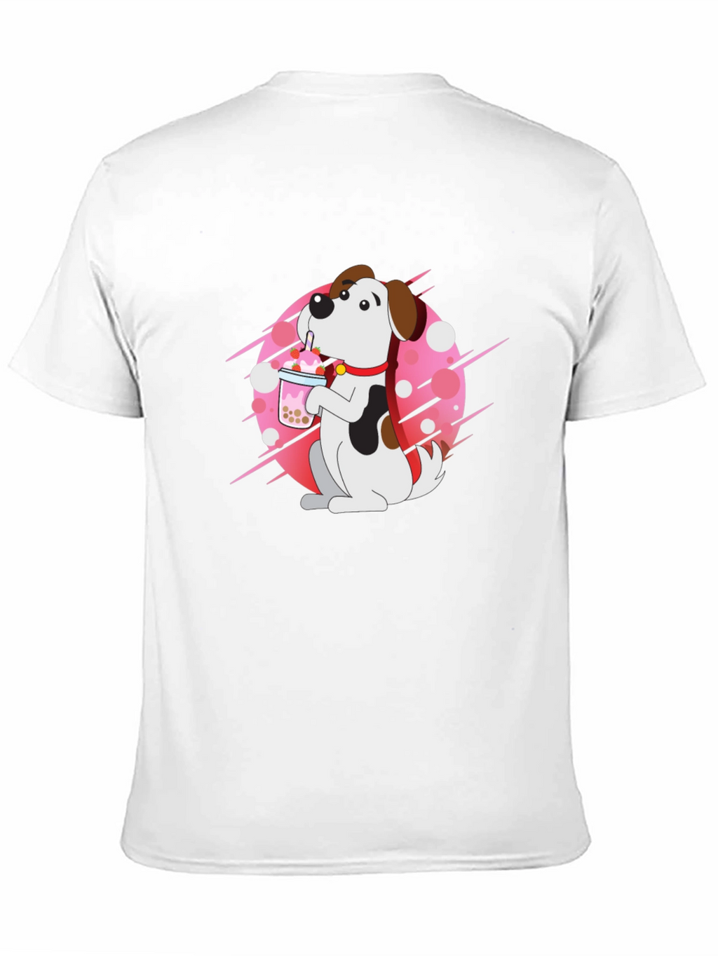 Dog Drinking Boba Tea Black T-Shirt