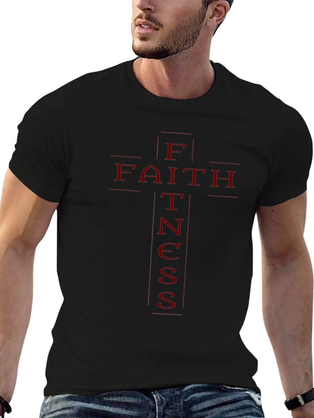 Faith Fitness Graphic Tee - Christian Workout Shirt