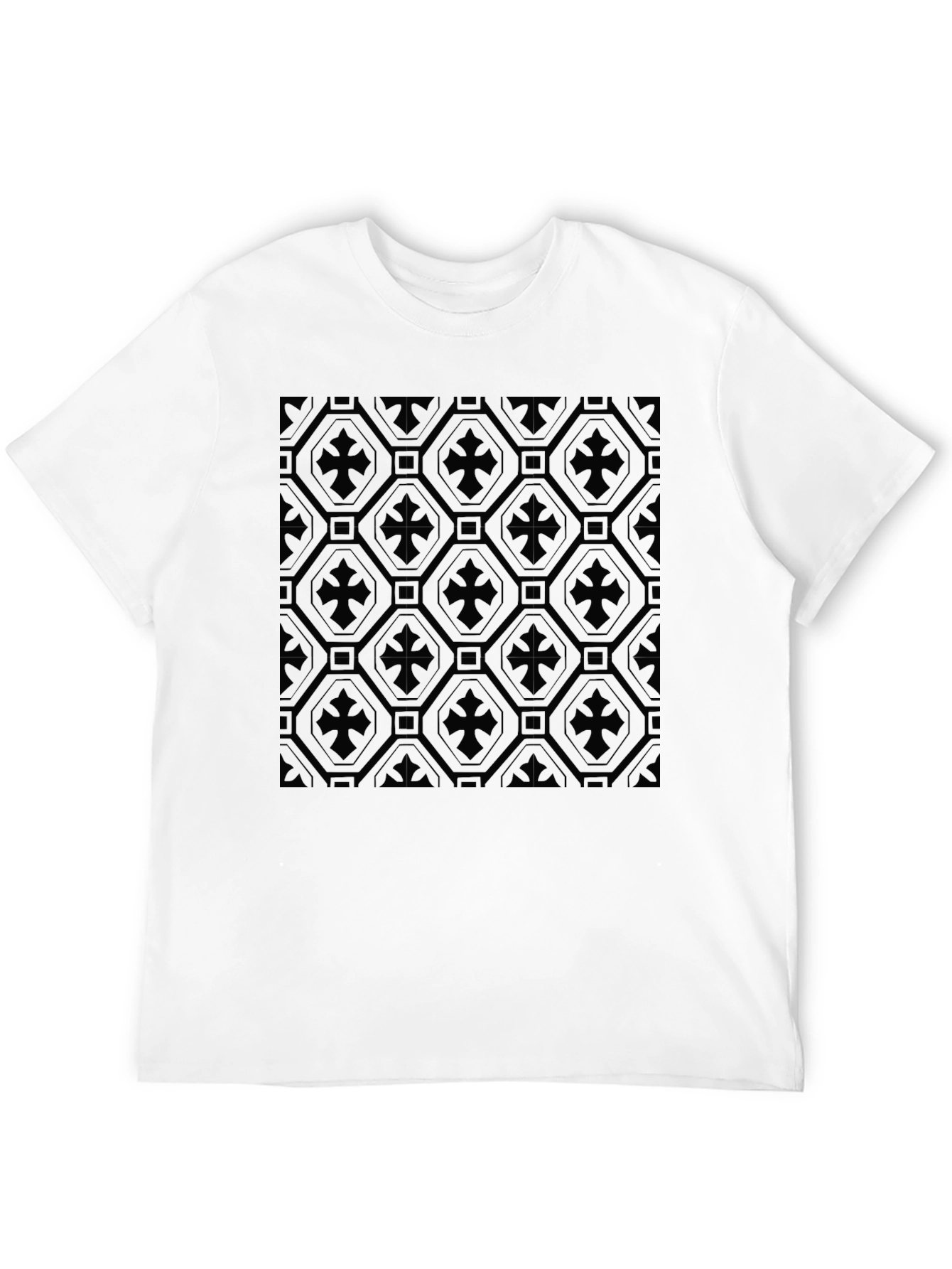 Patterned Black T-Shirt