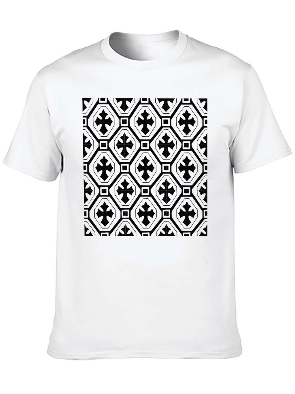 Patterned Black T-Shirt