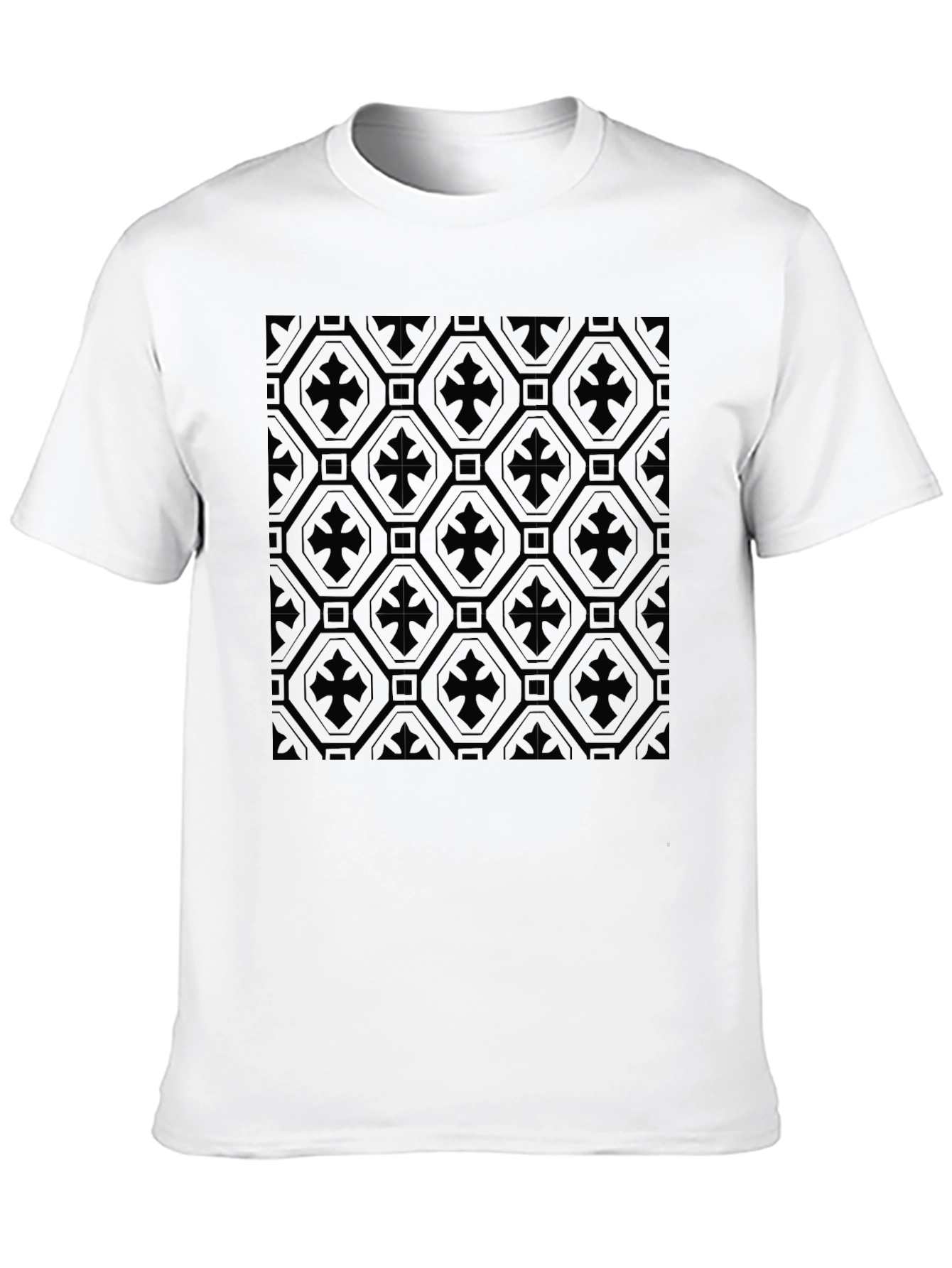 Patterned Black T-Shirt