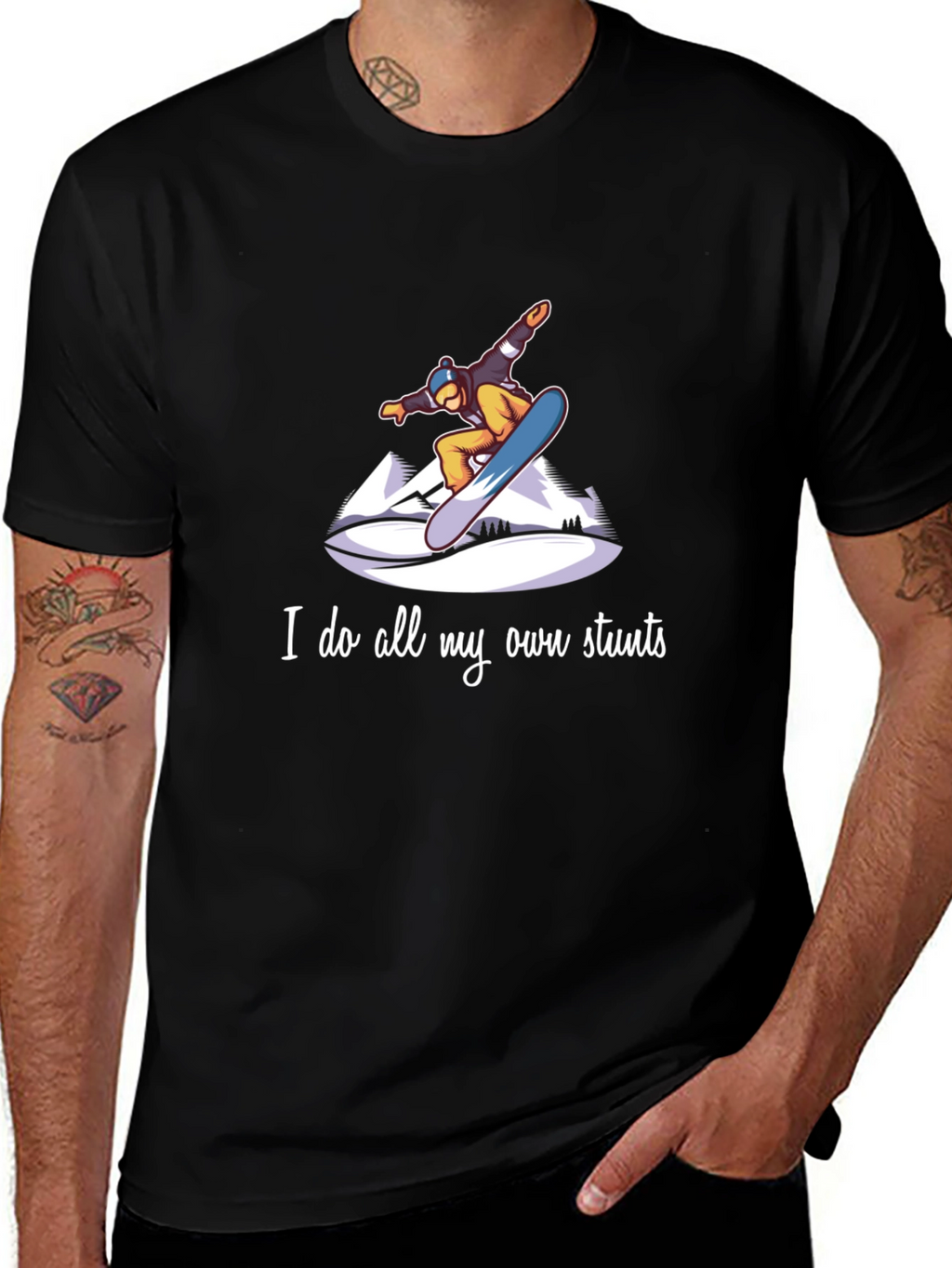 Snowboard Stunts T-Shirt - Unique Graphic Tee