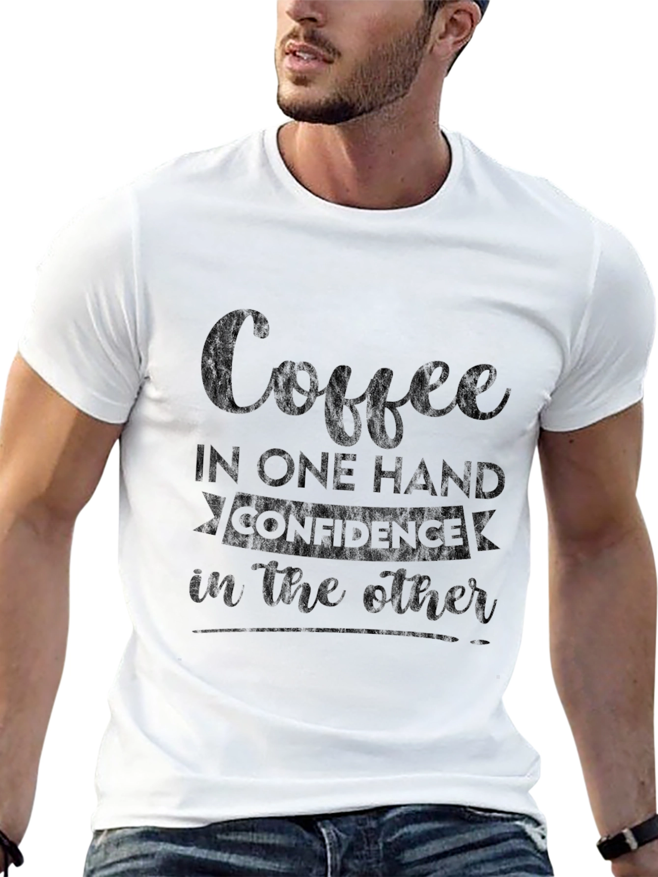 Coffee & Confidence Tee - Stylish Graphic T-Shirt