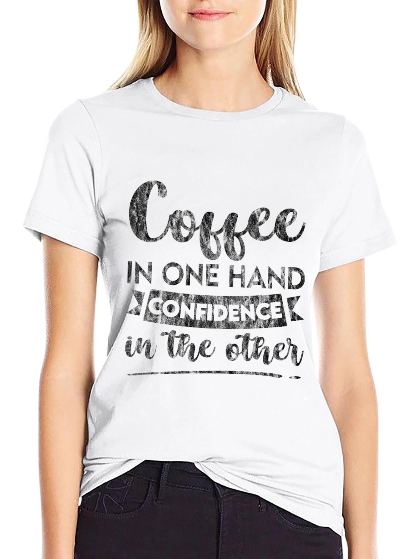 Coffee & Confidence Tee - Stylish Graphic T-Shirt