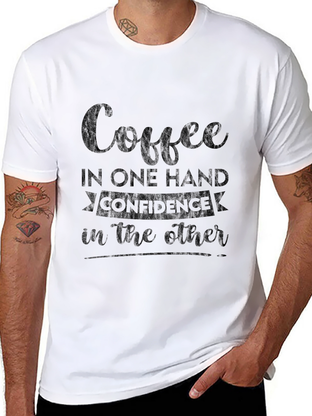 Coffee & Confidence Tee - Stylish Graphic T-Shirt