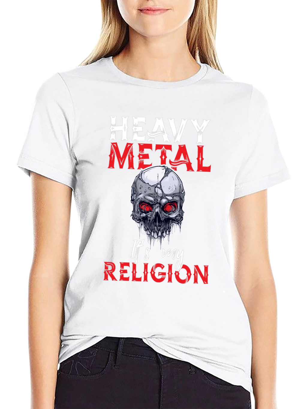 Heavy Metal Religion Skull Graphic Tee