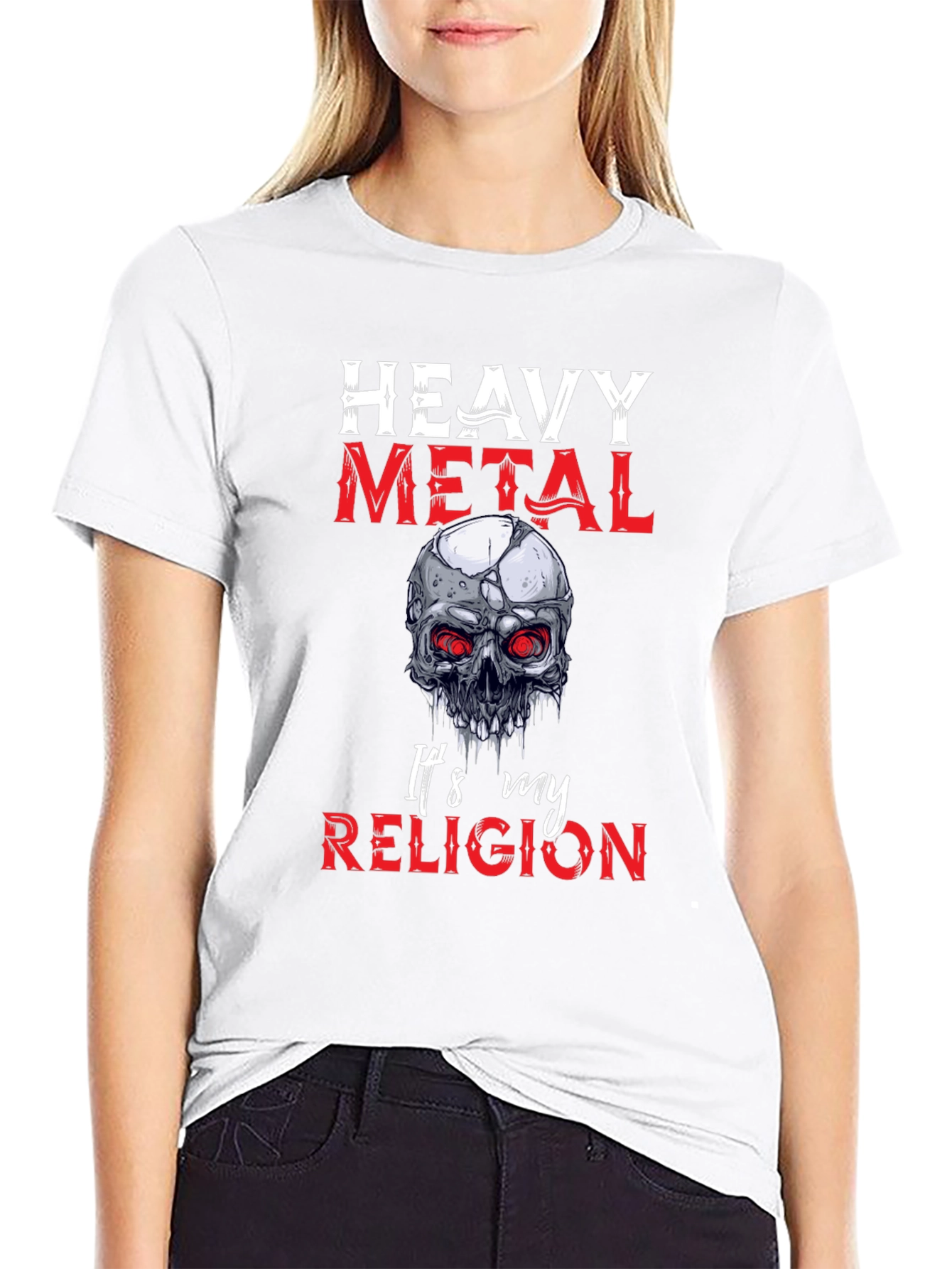 Heavy Metal Religion Skull Graphic Tee
