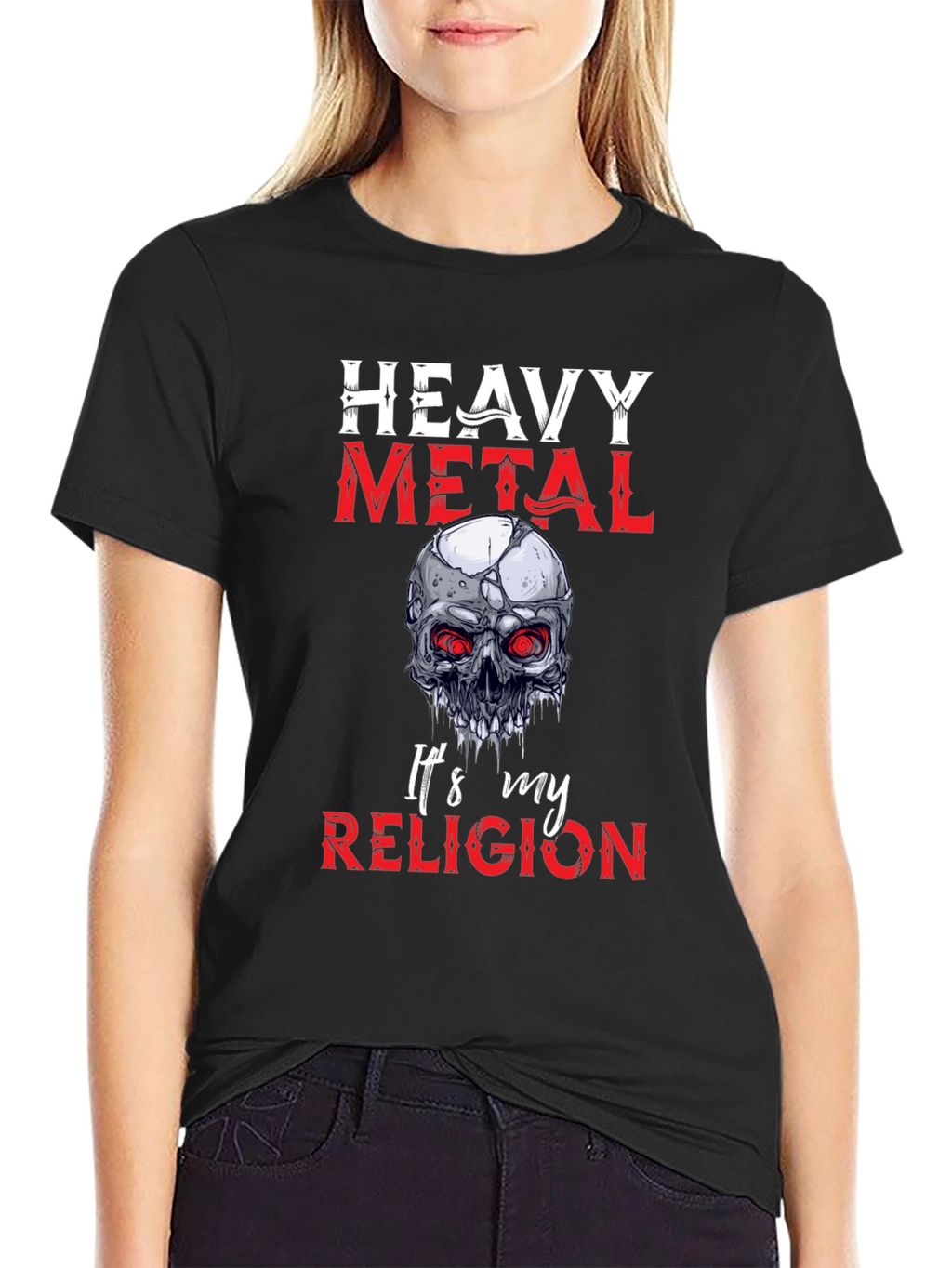Heavy Metal Religion Skull Graphic Tee