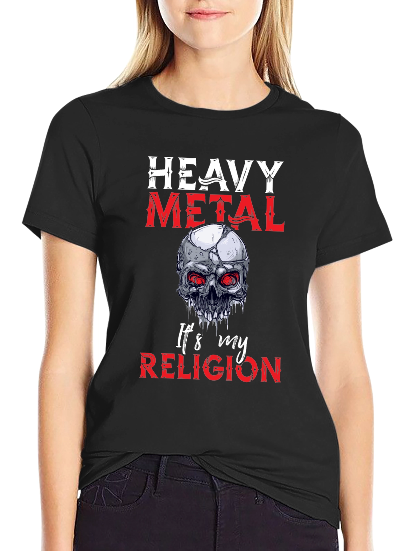 Heavy Metal Religion Skull Graphic Tee