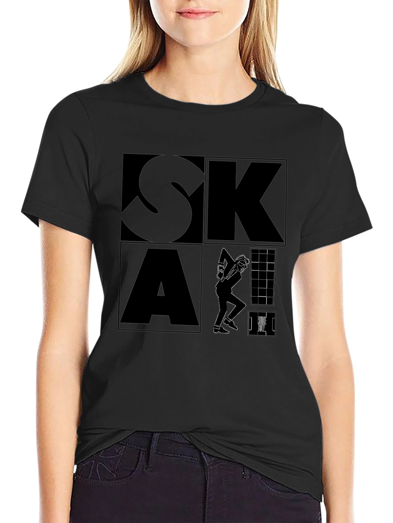 Ska Graphic Print Black T-Shirt