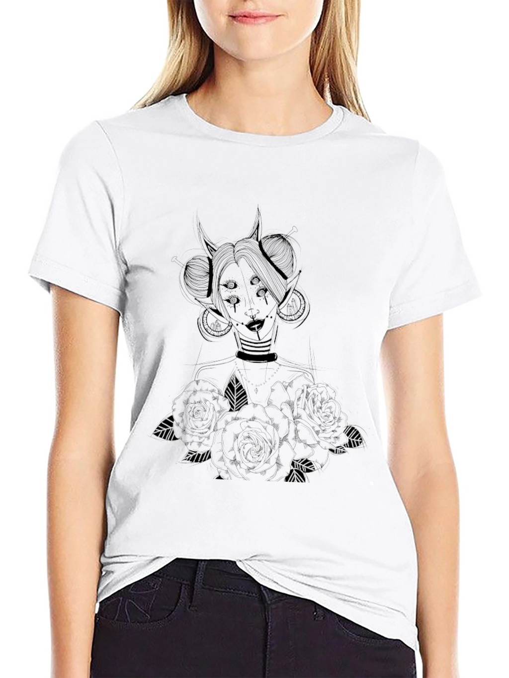 Mystic Demon Graphic Tee - Black Cotton T-Shirt