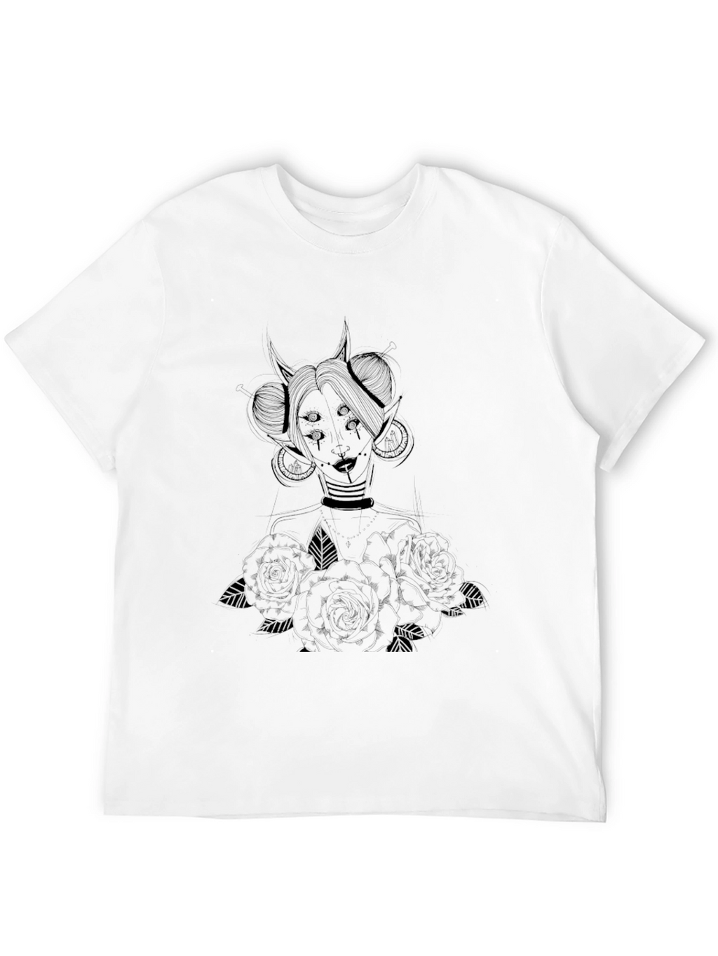 Mystic Demon Graphic Tee - Black Cotton T-Shirt
