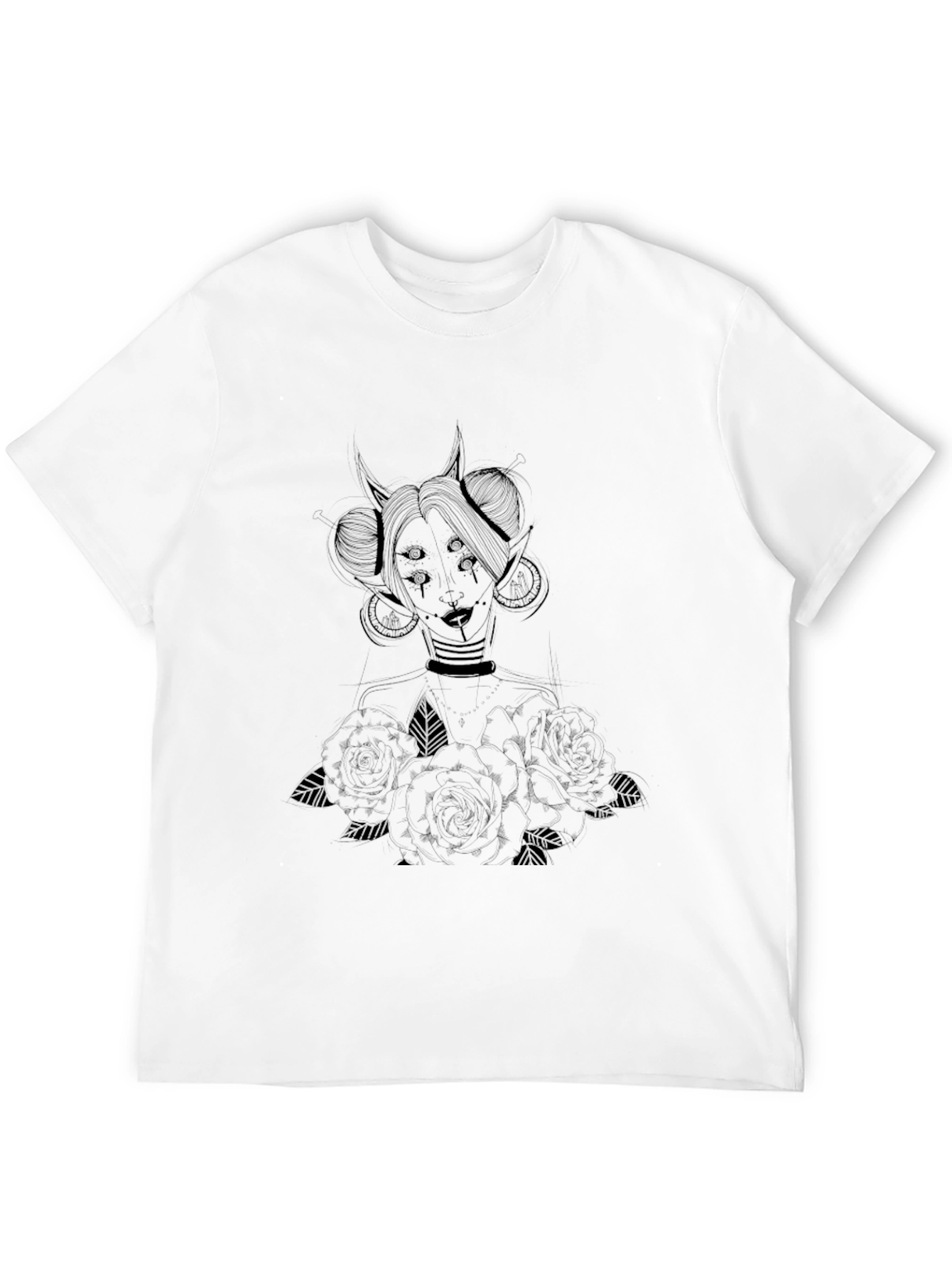 Mystic Demon Graphic Tee - Black Cotton T-Shirt