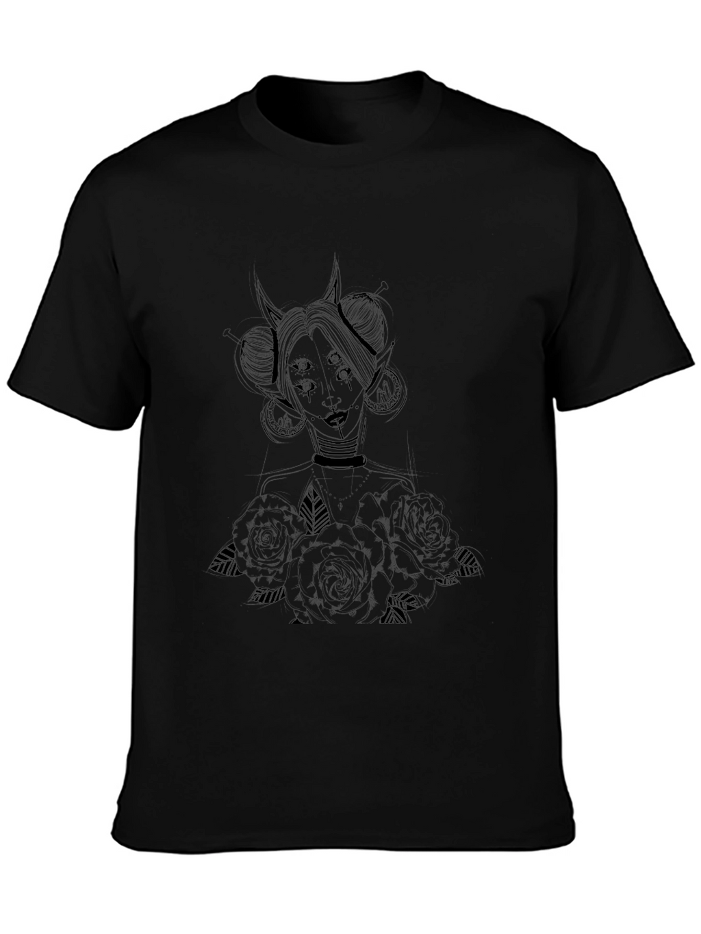 Mystic Demon Graphic Tee - Black Cotton T-Shirt